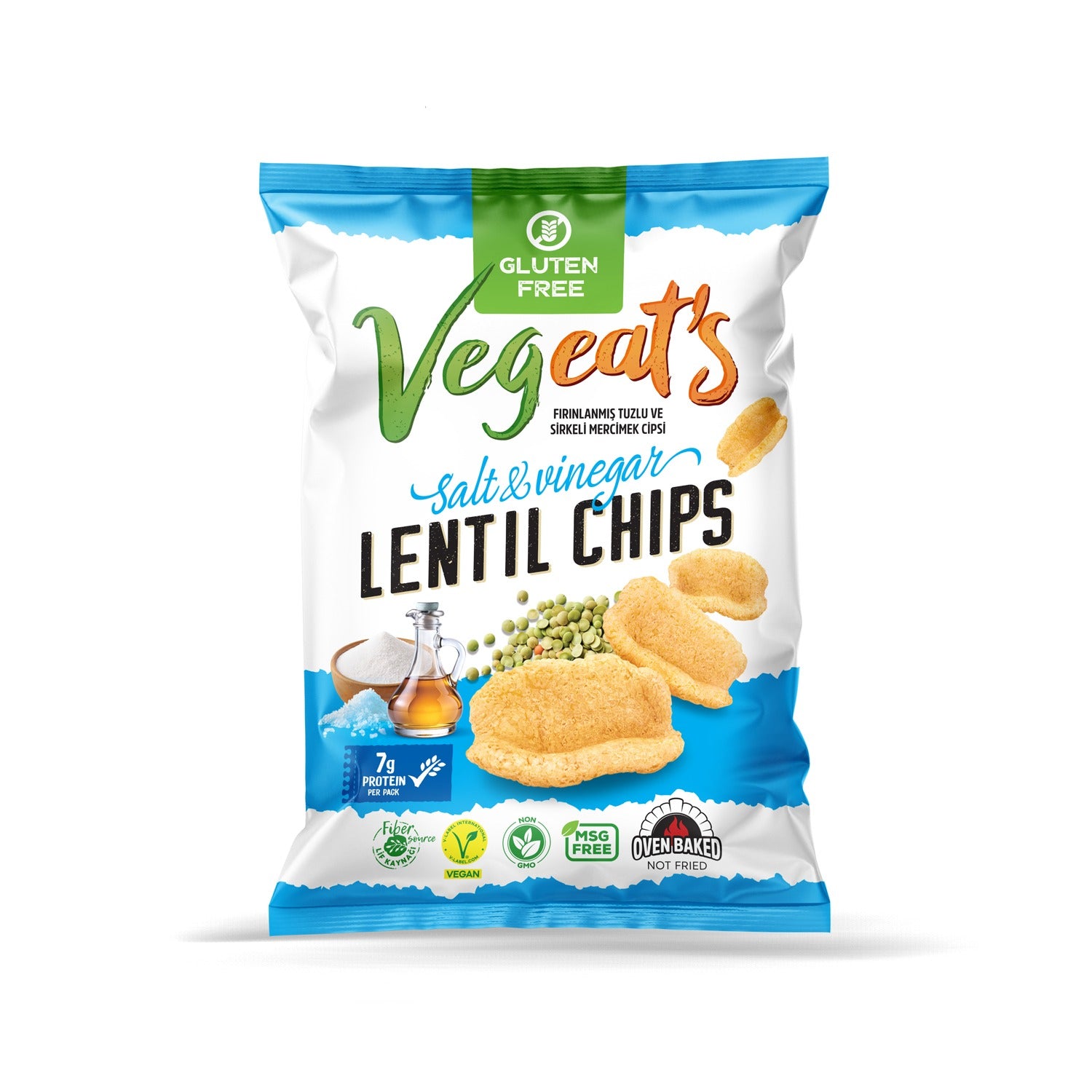 Lentil Protein Chips – Salt and Vinegar (50g)