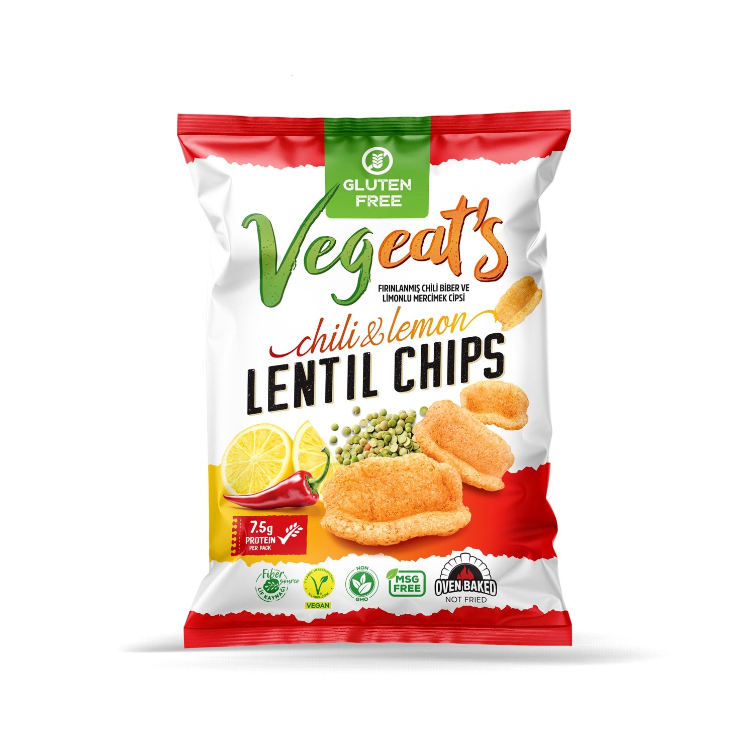 Lentil Protein Chips – Chili and Lemon (50g)