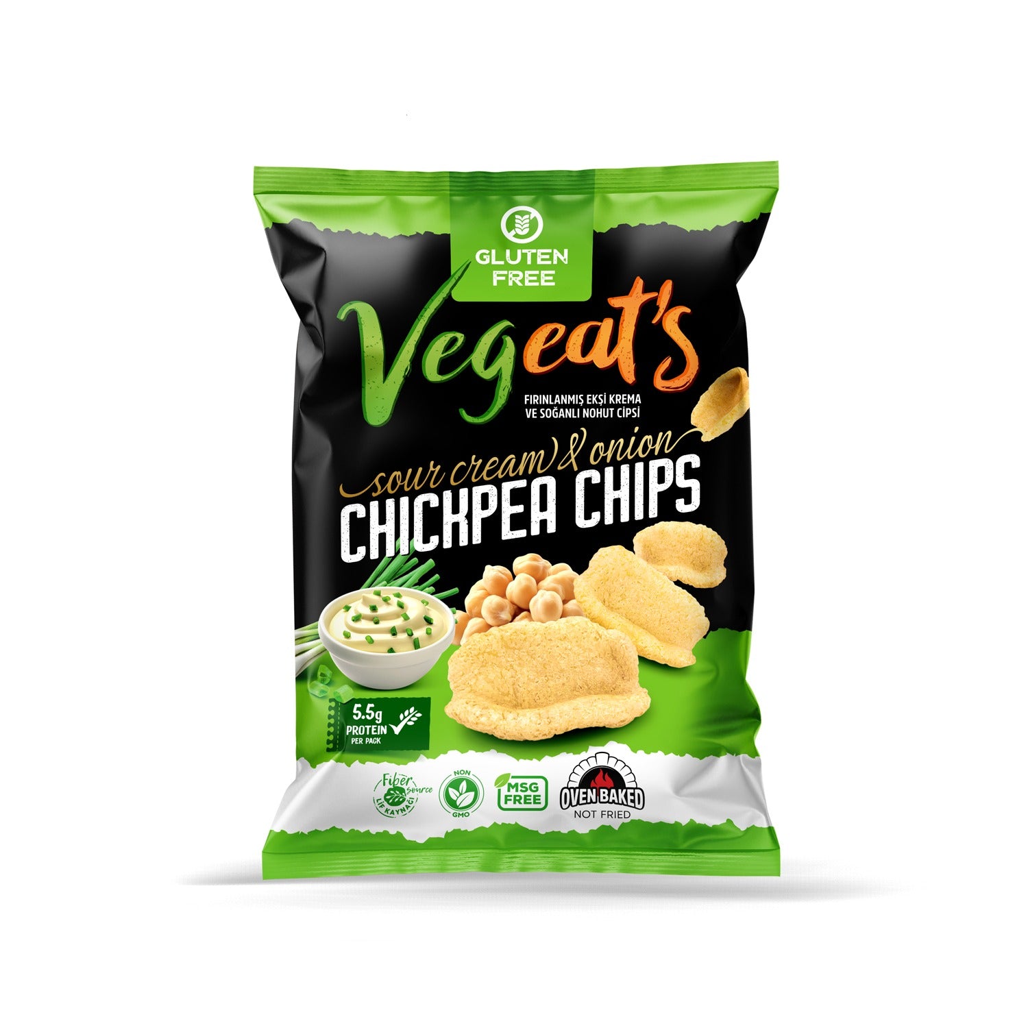 Chickpea Protein Chips – Sour Cream and Onion (50g)